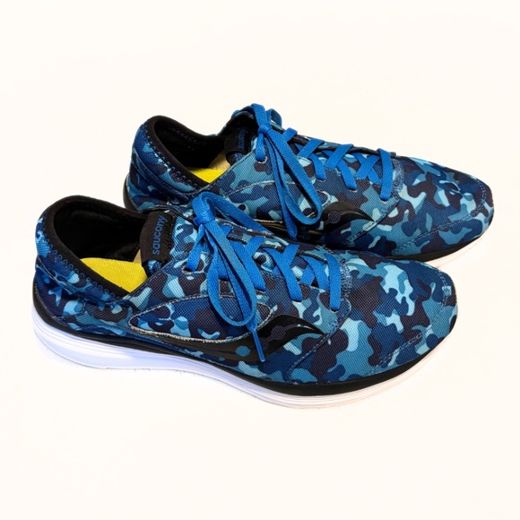 Saucony Kineta Relay Athletic Running Shoes Blue Camouflage Size 10 - Picture 1 of 8